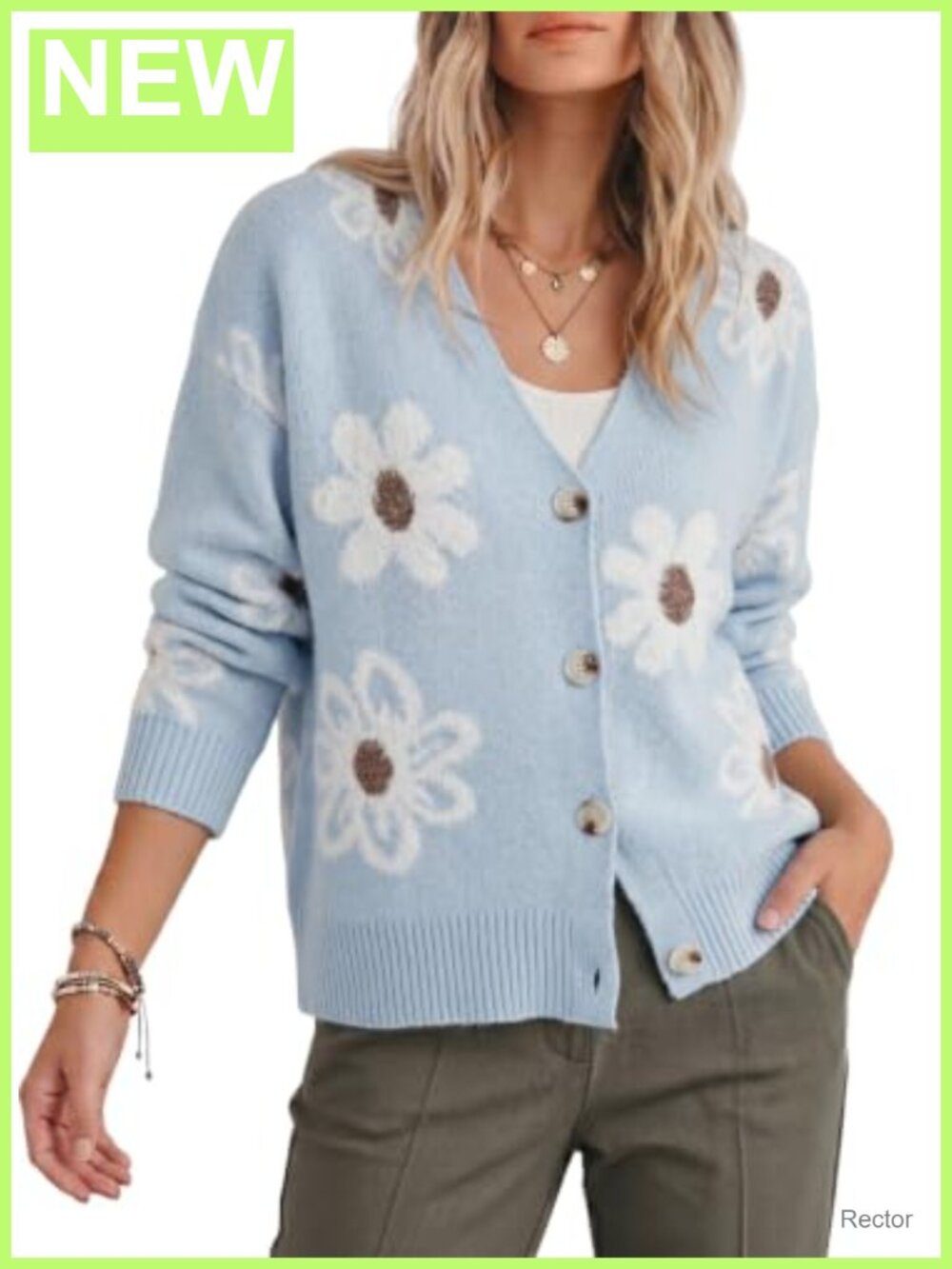 Fuzzy Floral Knit Open Front Cardigan Sweater